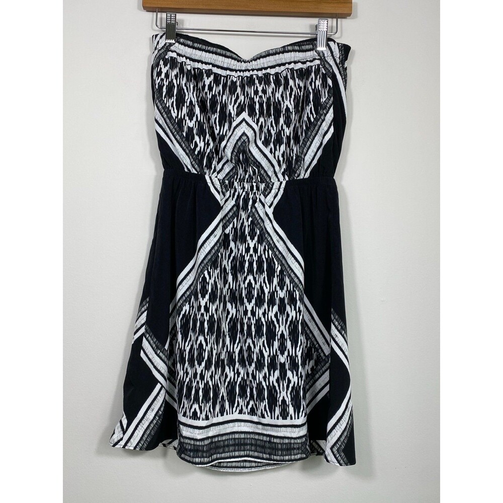 Express Strapless Black White Printed Mini Dress Size Small